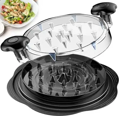 Chicken Shredder Large Chicken Breast Shredder Tool Twist with Brush&Fork, Visible Meat Shredder Machine, Anti-Slip Strip, Er...
