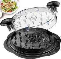 Chicken Shredder Large Chicken Breast Shredder Tool Twist with Brush&Fork, Visible Meat Shredder Machine, Anti-Slip Strip, Er...