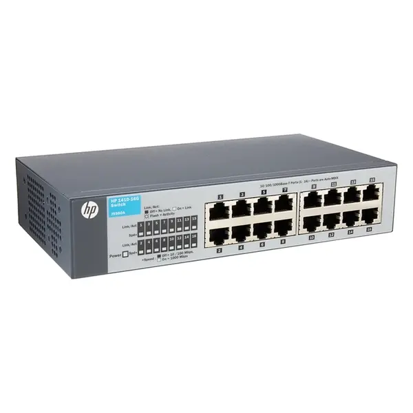 HP J9560-61102 | OfficeConnect 1410 Series 1410-16G 16 x 10/100/1000Base-T RJ-45 Ports Layer 2 Unmanaged Gigabit Ethernet Net...