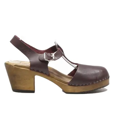 LOTTA'S Clog Shoes Maroon Leather Womens UK 9