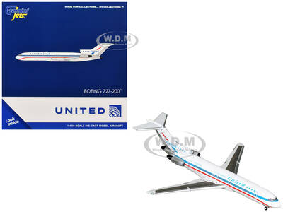 Boeing 727-200 Commercial Aircraft United Airlines - Stars & Bars/Friend Ship (N7620U) White with Red and Blue Stripes 1/40...