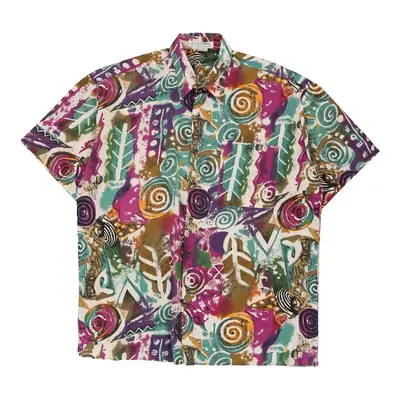 Expressions Worldwide Short Sleeve Shirt - Large Multicoloured Cotton