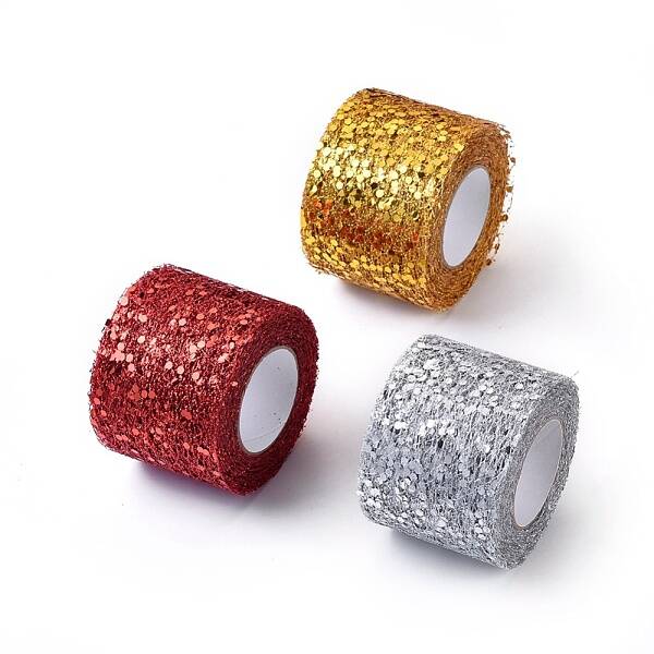 Glitter Sequin Deco Mesh Ribbons