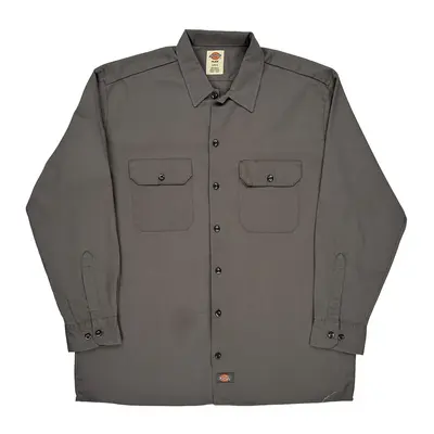 Flex Dickies Shirt - Large Grey Cotton Blend
