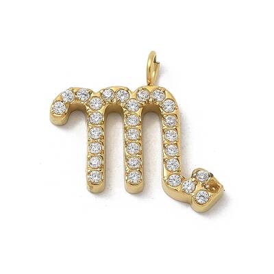 Ion Plating(IP) 304 Stainless Steel Micro Pave Cubic Zirconia Charms