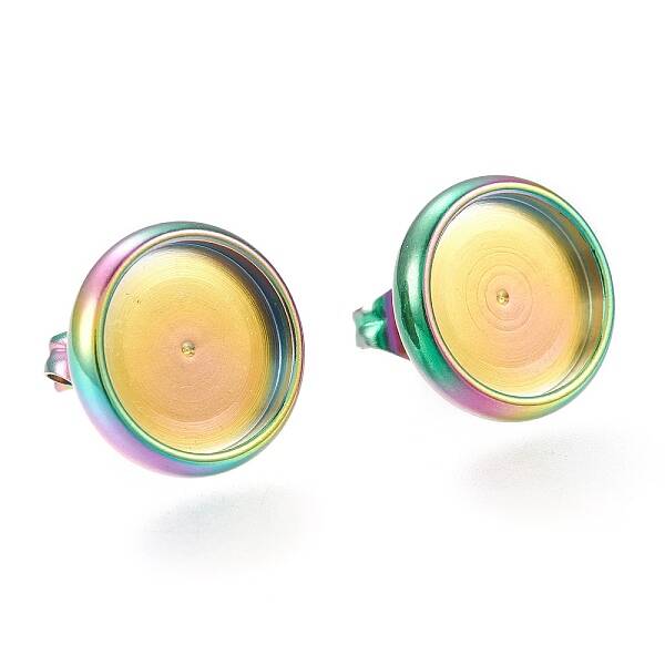 Ion Plating(IP) 304 Stainless Steel Stud Earring Settings
