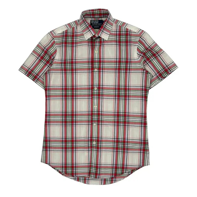 Bradford Custom Fit Ralph Lauren Checked Short Sleeve Shirt - Small Multicoloured Cotton
