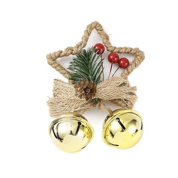 Christmas Plastic Star with Bell Pendant Decorations