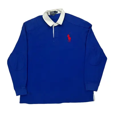 Polo By Ralph Lauren Rugby Shirt - XL Blue Cotton