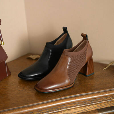 CHIKO Aquene Square Toe Block Heels Ankle Boots