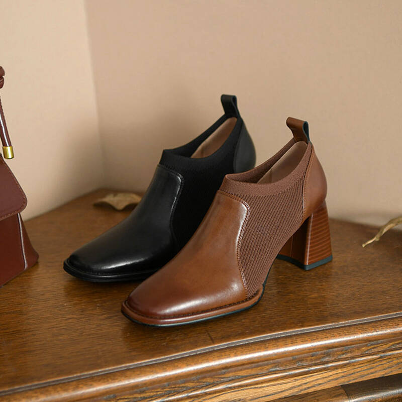 CHIKO Aquene Square Toe Block Heels Ankle Boots