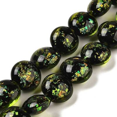 Handmade Dichroic Foil Glass Beads Strands
