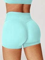 Women's Solid High Waist Gym Shorts, Casual Comfy Breathable Skinny Shorts for Yoga Gym Workout Running, Ladies Sportswear fo...