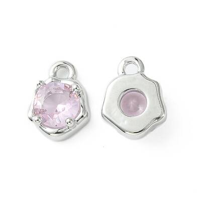 Brass Micro Pave Cubic Zirconia Charms
