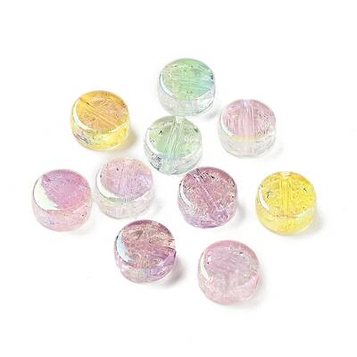 UV Plating Rainbow Iridescent Acrylic Beads