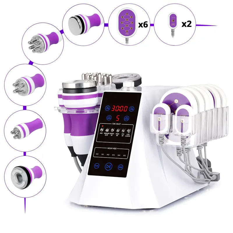 Refurbished - Unoisetion 6 In 1 Cavitation 2.0 40K Vacuum Body Sculpting Radio Frequency Skin Care Beauty Machine Machine for...
