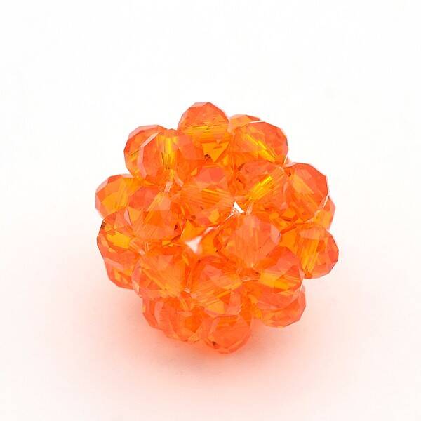 Transparent Glass Crystal Round Woven Beads