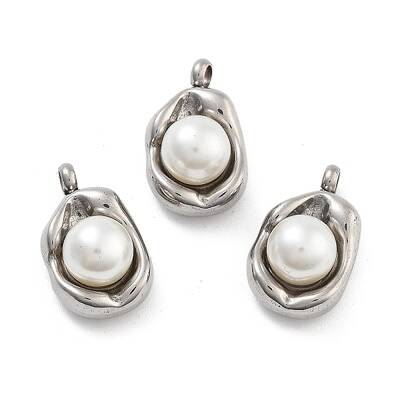304 Stainless Steel Inlay ABS Pearl Pendants
