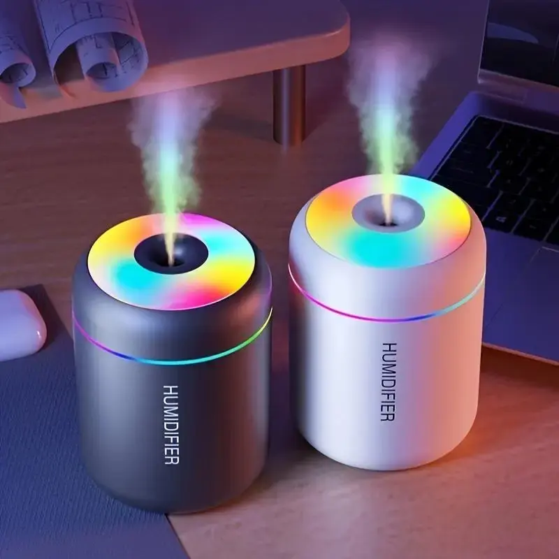 Portable USB Air Humidifier, 1 Count Aroma Diffuser with Colorful Atmosphere Light, Desktop Air Humidifier for Home Office Ca...