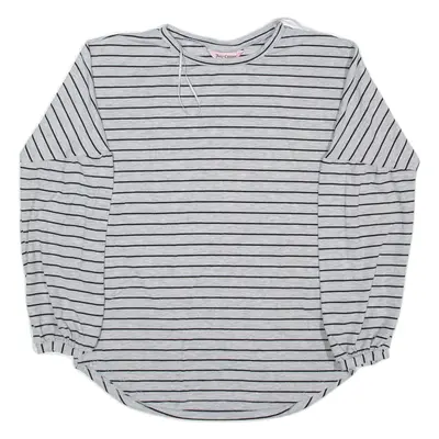 JUICY COUTURE Striped T-Shirt Grey Long Sleeve Womens XS