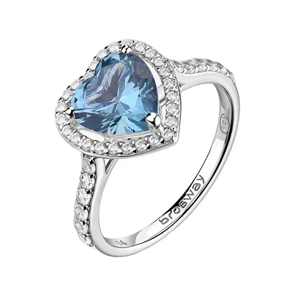 Brosway Anello Cuore In Argento Con Zirconi Cubici Fancy Cloud Light Blue Fcl128 - Circuito: 60 Mm