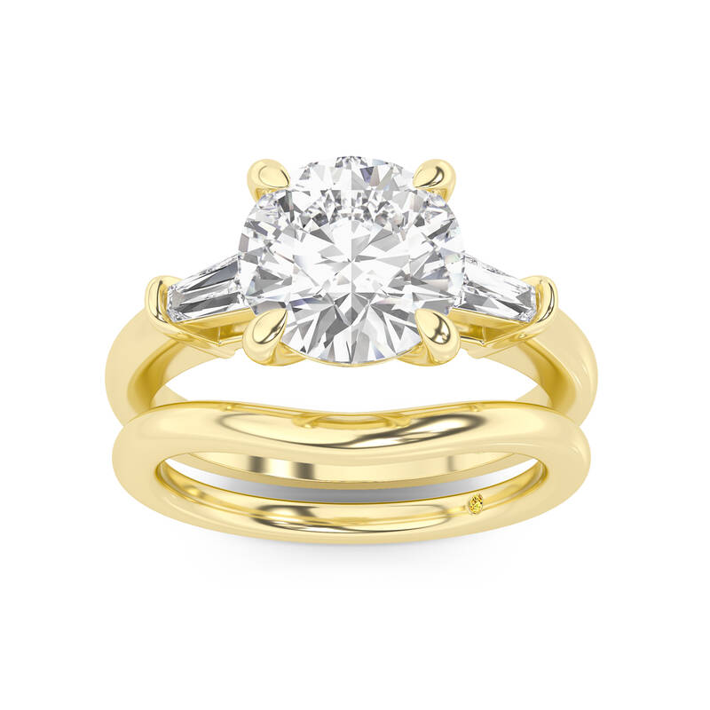 Ignite Lab Grown Round Diamond Engagement Ring with the Zola Wedding Band | 10K Yellow Gold 2 1/2 ct. tw.