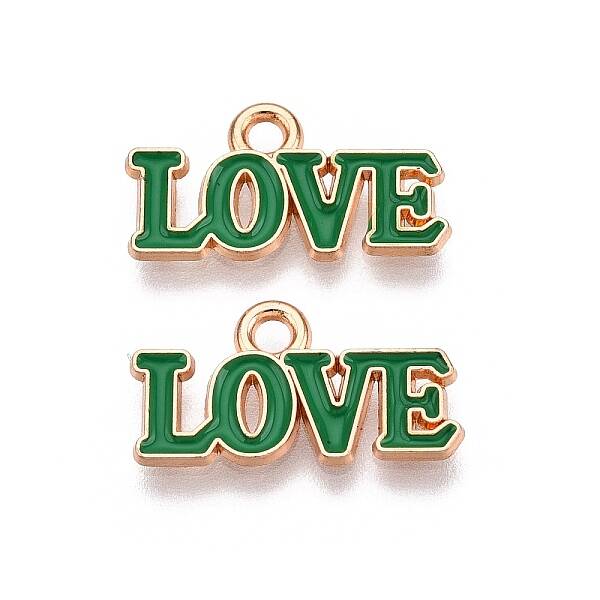 Valentine's Day Theme Alloy Enamel Pendants