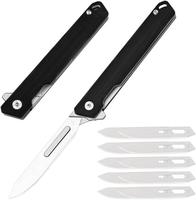 EDC Titanium Scalpel Knife - Tactical Surgical Tool for Outdoor Camping, Survival & DIY | Compact | Ultra-Portable with 5 Rep...