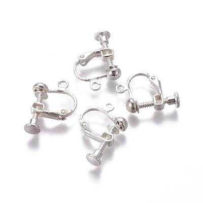 Rack Plated Brass Screw Clip-on Earring Findings