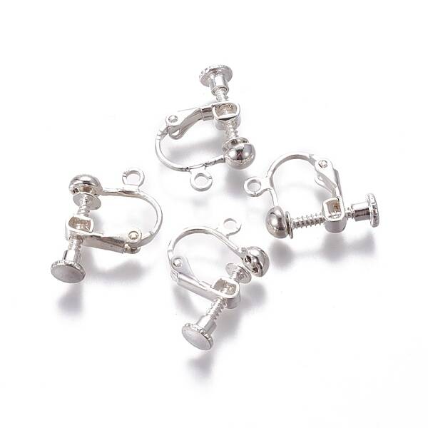 Rack Plated Brass Screw Clip-on Earring Findings