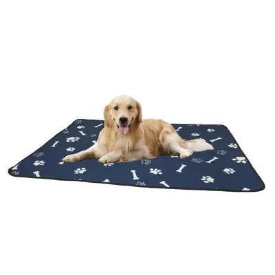 Reusable Paw & Bone Pattern Dog Pee Pad, 1 Count Comfortable Non-slip Pet Training Pad, Pet Diaper Pad