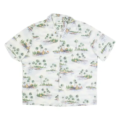 CAMPIA Mens Hawaiian Shirt Cream XL