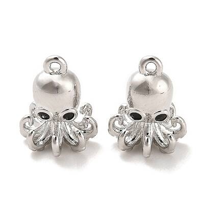 Brass Micro Pave Black Cubic Zirconia Charms