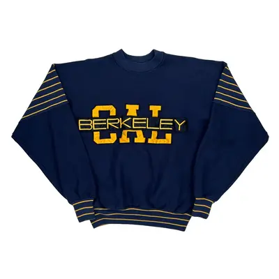 Made In Usa Berkley University Fox College Sweatshirt - XL Navy Cotton Blend