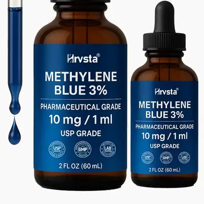 Methylene Blue Pharmaceutical Grade - Methylene Blue 3% - Liquid Drops Aqueous Solution 10 mg / 1 ml - Third Party Tested - F...
