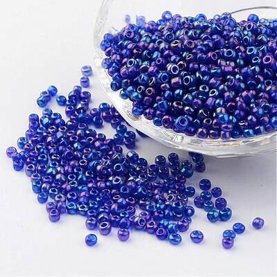 Round Transparent Colors Rainbow Glass Seed Beads