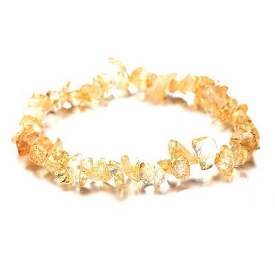 Synthetic Citrine Chips Beaded Stretch Bracelet for Women
