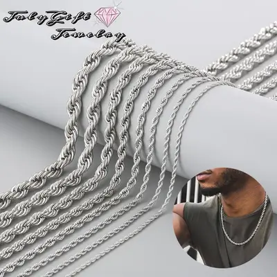 Mens Jewelry Mens Gifts 3/4/5mm/7mm/8mm Rope Chain for Men Women Chain Necklace 18, 20, 22, 24, 26, 30 Inch