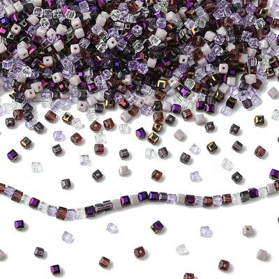 500Pcs Cube Glass Beads