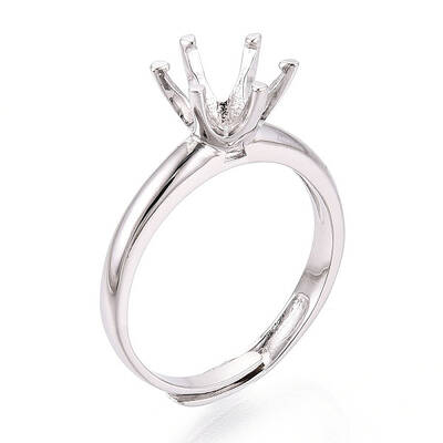 Rhodium Plated 925 Sterling Silver Engagement Solitaire Ring Settings