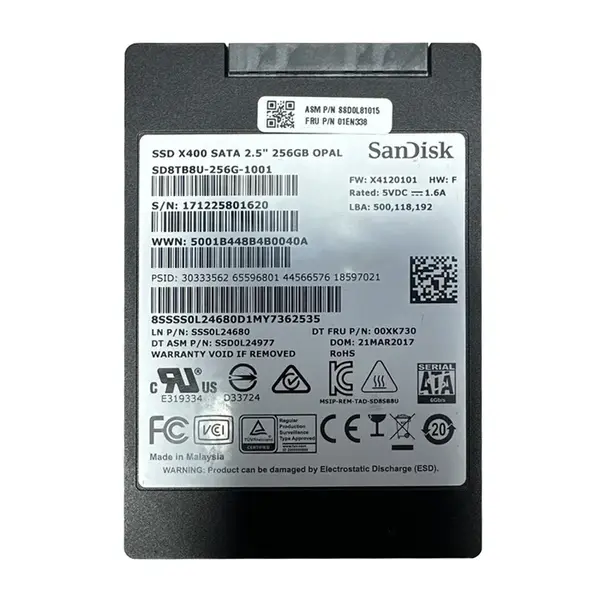 01EN338 Lenovo 256GB Triple-Level Cell SATA 6Gb/s 2.5-Inch Solid State Drive