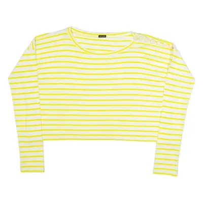 JOSEPH Womens Oversized Top Yellow Long Sleeve Striped S