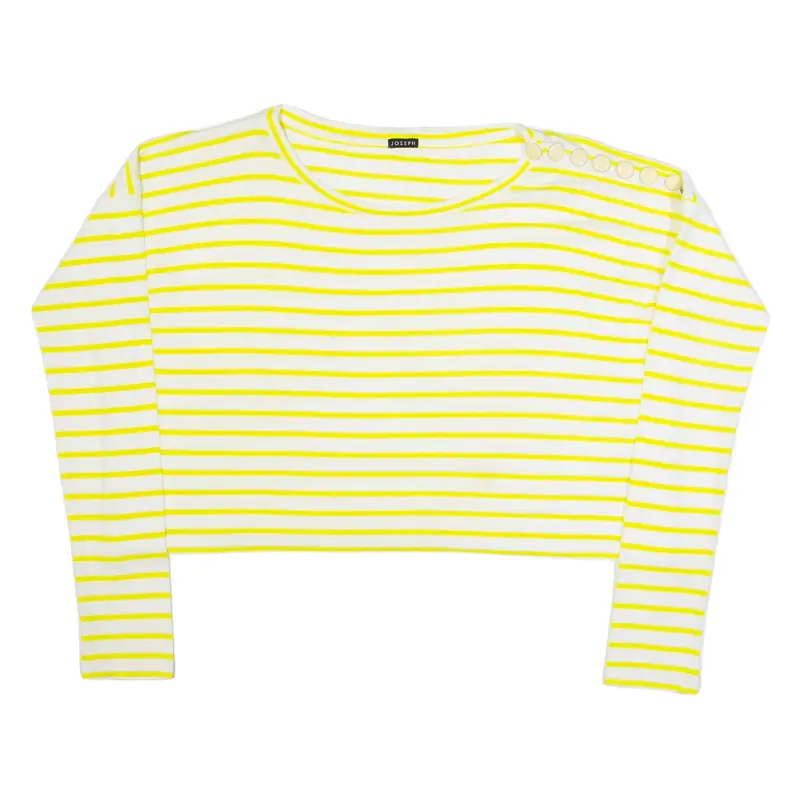JOSEPH Womens Oversized Top Yellow Long Sleeve Striped S