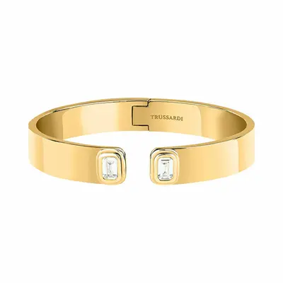 Trussardi Bracciale Di Lusso Aperto Placcato Oro T-Design Tjayv01