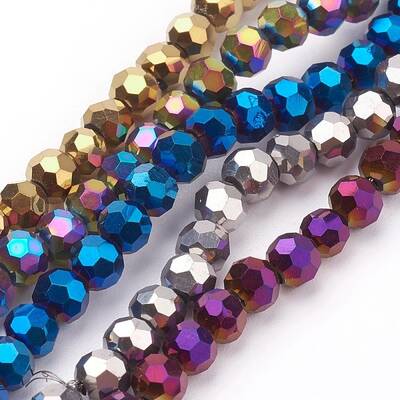 Electroplate Glass Bead Strands