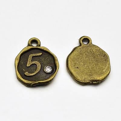 Antique Bronze Plated Alloy Rhinestone Charms