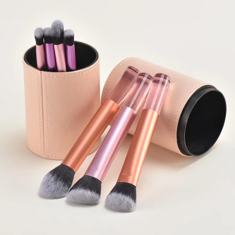 Makeup Brush Set with Clear Crystal Handle, 7 Counts Multi-use Makeup Brushes for Foundation & Powder, Soft Bristles & Comfor...