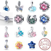 925 Silver Cute and Beautiful Series Lucky Talisman Bead Jewelry, DIY Jewelry 2025 Charm Bracelet Butterfly Pendant Flower Ou...