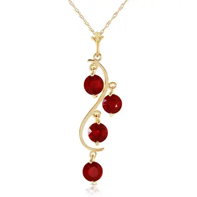 14K Gold Ruby Round Pendant Necklace Gemstone Necklaces