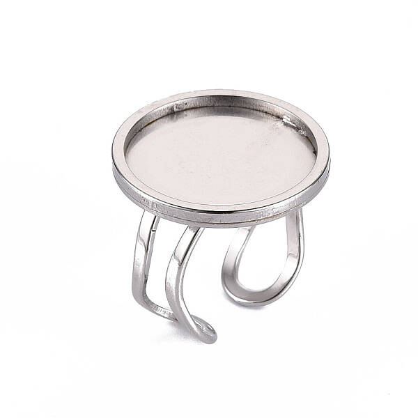 Tarnish Resistant 201 Stainless Steel Cuff Pad Ring Settings